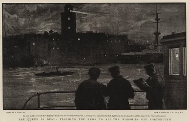 Królowa nie żyje, wysyłając wieści do wszystkich okrętów wojennych poza Portsmouth